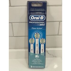 Oral-B Professional Brush Heads Floss‎ Action 3 Pack Braun Replacement Fits Most